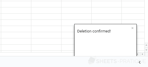 google sheets apps script toast confirmation dialog boxes