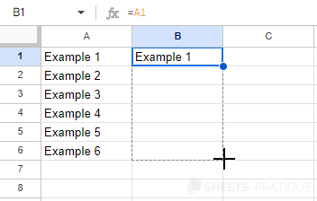 google sheets formula copy autofill