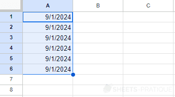 google sheets copy date simple autofill
