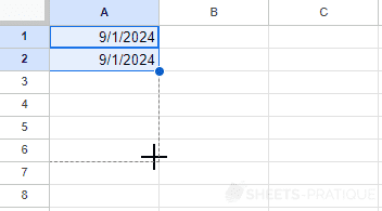 google sheets copy date without autofill