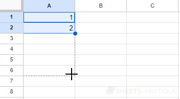 google sheets copy numbering autofill
