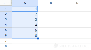 google sheets copy numeration autofill