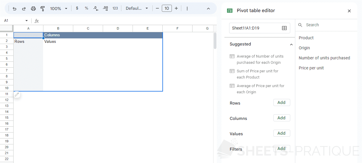 Google Sheets Course: Pivot Table