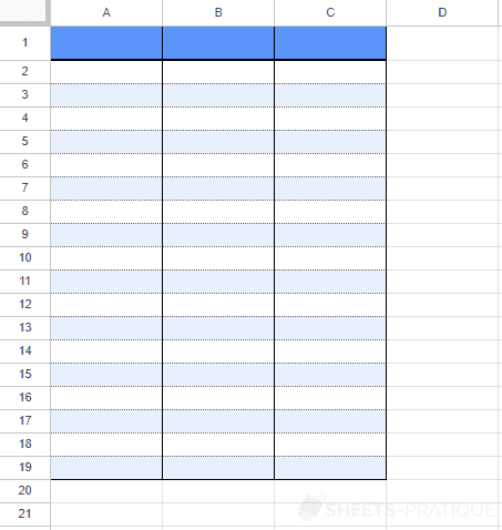 google sheets table color tables exercise