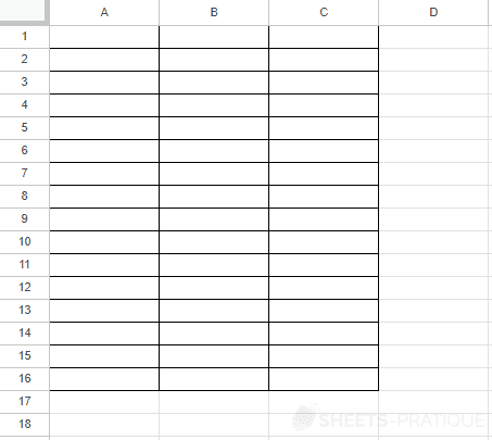 google sheets grid tables