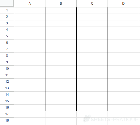 google sheets outer borders tables
