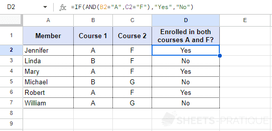 google sheets functions and if