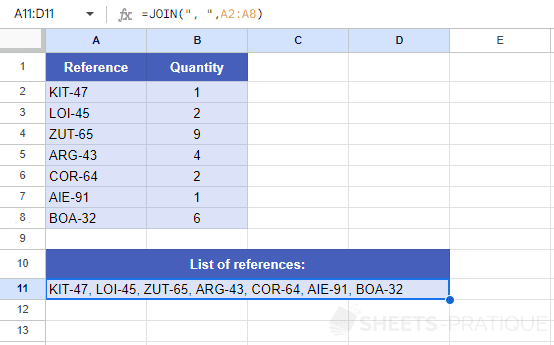 google sheets join function cells