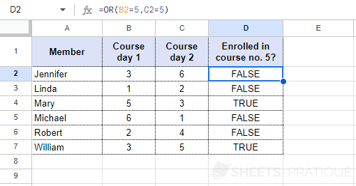 google sheets function or