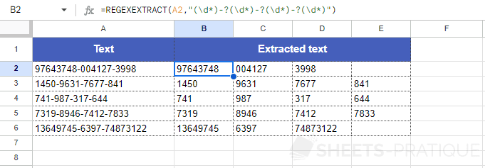 google sheets function regexextract extract multiple strings