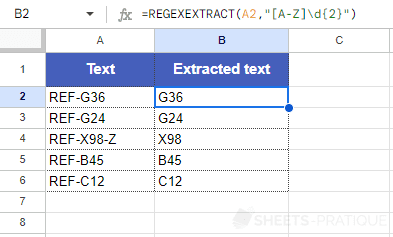 google sheets function regexextract extract reference