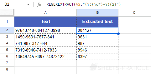 google sheets function regexextract non capturing parentheses
