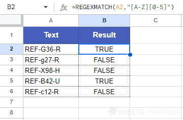 google sheets function regexmatch character class ranges