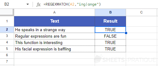google sheets function regexmatch search word or