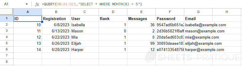 google sheets function query date month scalar functions