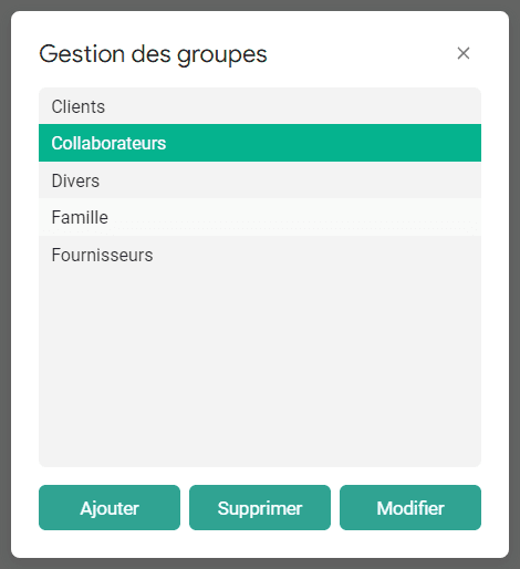 groupes google sheets gestion contacts