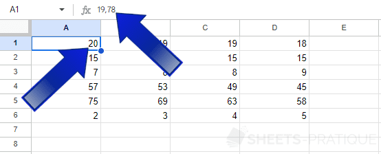 google sheets nombres 0 decimale format