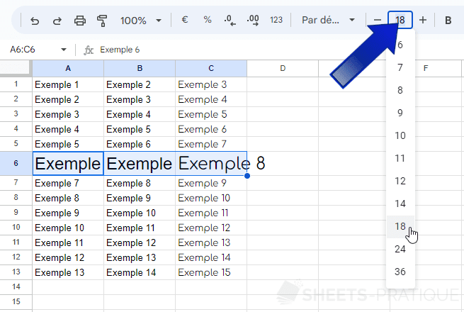 google sheets taille texte manipulations 2