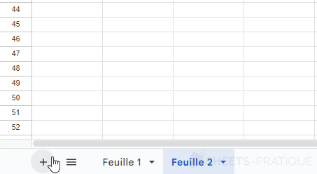 google sheets ajouter feuille manipulations 4