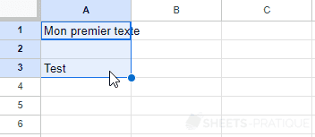 google sheets selectionner cellules manipulations