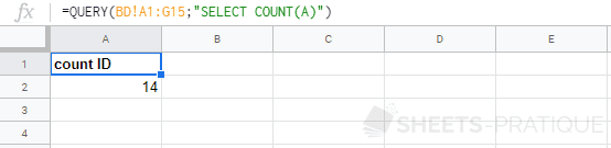 google sheets fonction query count lignes fonctions agregat