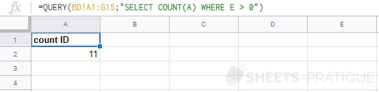 google sheets fonction query count fonctions agregat