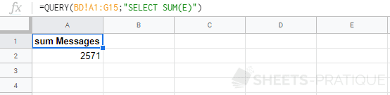google sheets fonction query select sum fonctions agregat